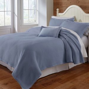 Blair Celestial Blue Coverlet on Bed2