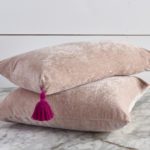 Brooklyn Blush Decorative Pillows - Lumbar with Pink Tassel